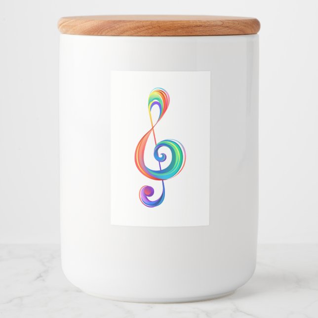 Rótulo Para Comida Clef (trecho de arco-íris) (Frente)