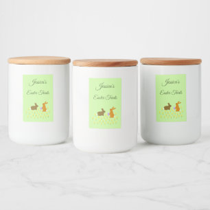Rótulo Para Comida Coelhinhos de Páscoa e Daffodils - Fácil Personali