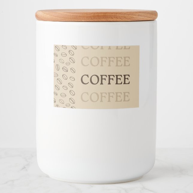 Rótulo Para Comida Coffee Label – Retro Coffee Beans (Frente)