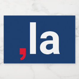 Rótulo Para Comida Coma La kamala pronúncia engraçada azul vermelho