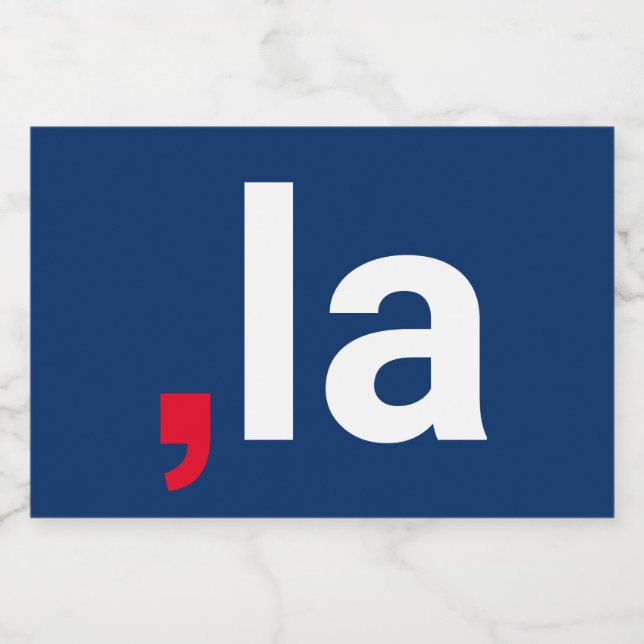 Rótulo Para Comida Coma La kamala pronúncia engraçada azul vermelho (Rótulo Único)