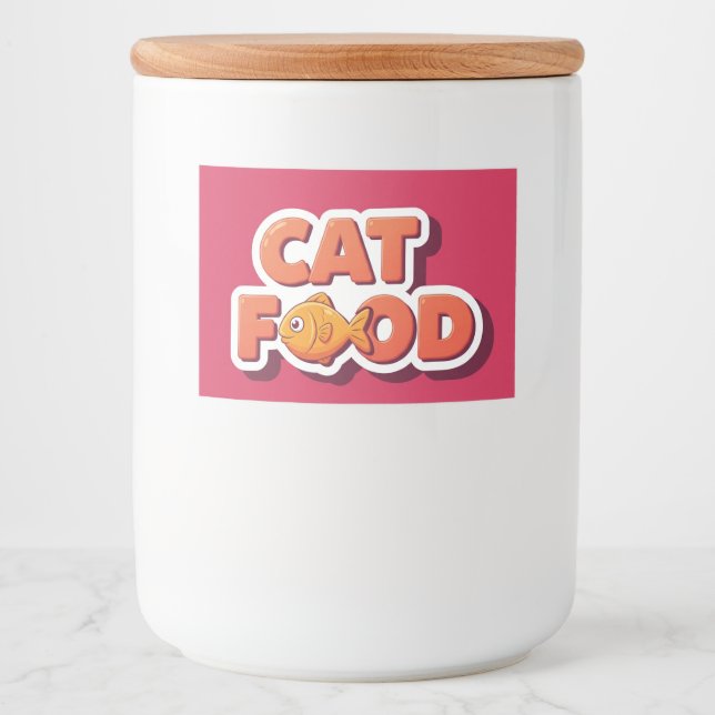 Rótulo Para Comida Comida de gato, Sticker for Comida Container, por  (Frente)