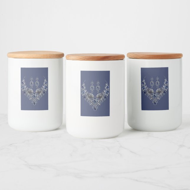 Rótulo Para Comida Conjunto de Joias de Cristal Tigre Prata Azul (Garrafas)