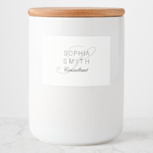 Rótulo Para Comida Consultor elegante Monograma Minimalista do Wasser