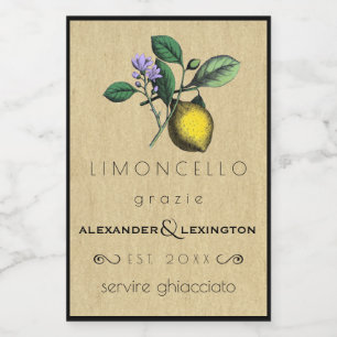Rótulo Para Comida Convidado do Casamento Limoncello DIY