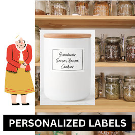 Rótulo Para Comida Cookies de receita secreta da vovó personalizados