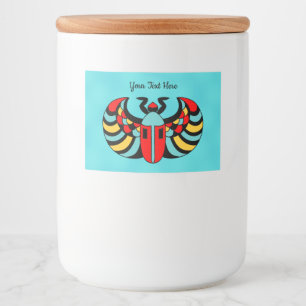 Rótulo Para Comida Cores vibrantes do escaravelho do abstrato nos aqu