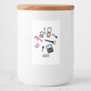 Rótulo Para Comida Cosméticos / ilustração de desenho animado