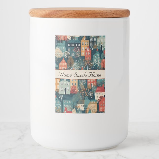 Rótulo Para Comida Cozy Hygge Village Nordic Folart, costume (Frente)