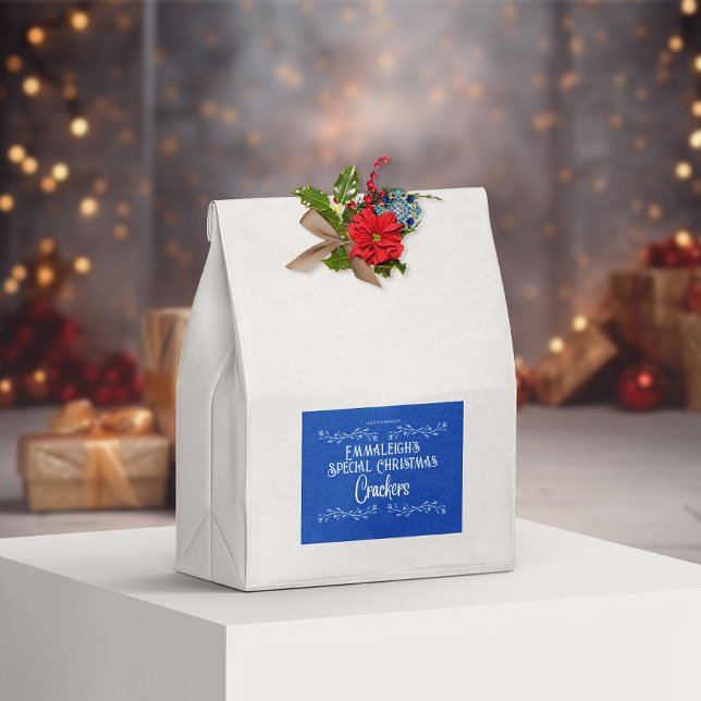 Rótulo Para Comida Crackers Homemade Azul Estético (Criador carregado)