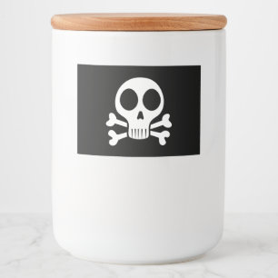 Rótulo Para Comida crânio assustador sobre fundo negro