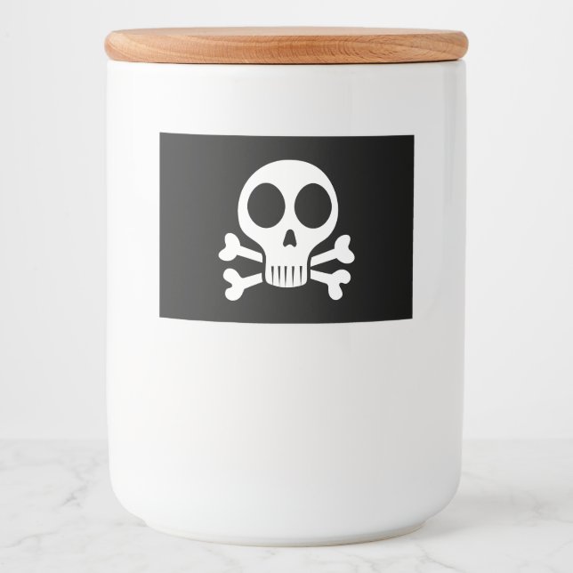 Rótulo Para Comida crânio assustador sobre fundo negro (Frente)