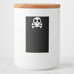 Rótulo Para Comida crânio assustador sobre fundo negro