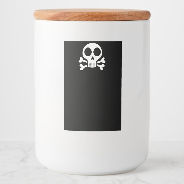 Rótulo Para Comida crânio assustador sobre fundo negro (Frente)