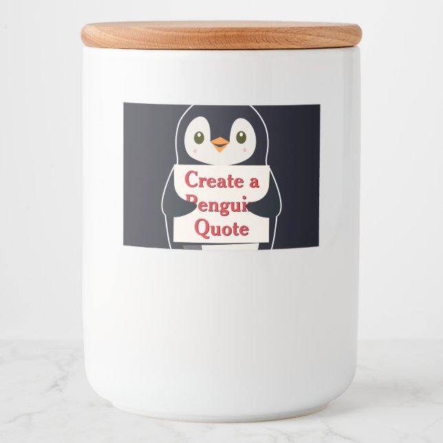Rótulo Para Comida Criar uma Citação de Pinguim (Frente)