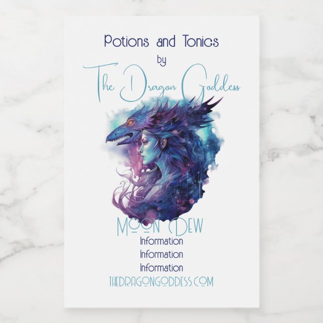 Rótulo Para Comida Crie a sua deusa do dragão (Rótulo Único)