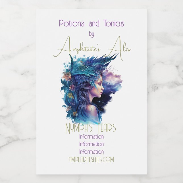 Rótulo Para Comida Crie A Sua Própria Anfiitite Mítica Ninfoma (Rótulo Único)