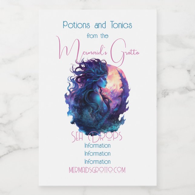 Rótulo Para Comida Crie A Sua Própria Sereia Mística (Rótulo Único)