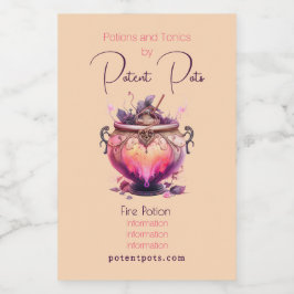 Rótulo Para Comida Crie seu próprio Apotário da Poção de Fogo