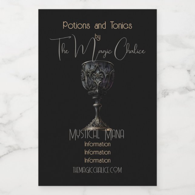 Rótulo Para Comida Crie seu próprio cálice gótico preto (Rótulo Único)