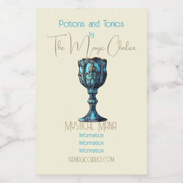 Rótulo Para Comida Crie seu próprio Chalice Azul Gótico (Rótulo Único)