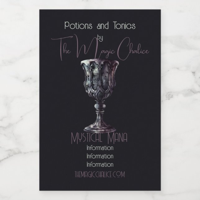 Rótulo Para Comida Crie Seu Próprio Chalice Gótico Medieval (Rótulo Único)