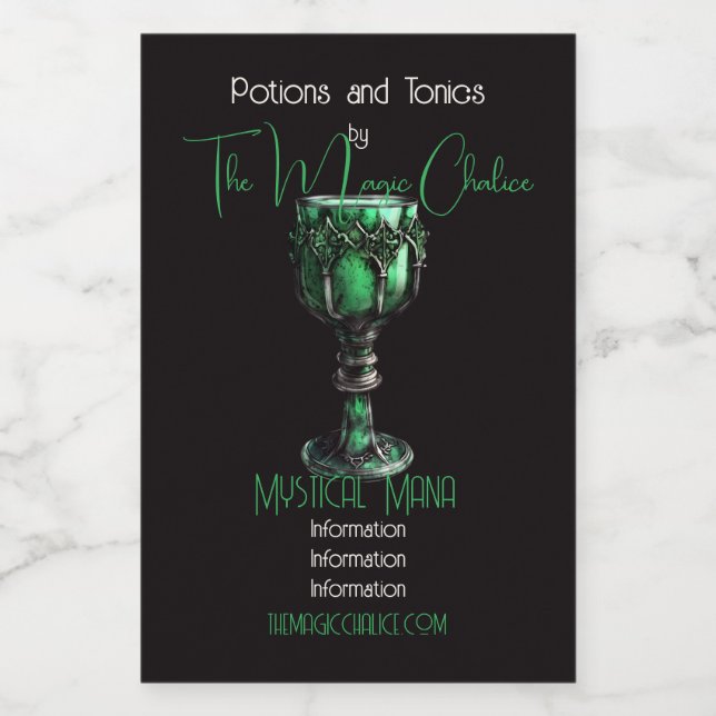 Rótulo Para Comida Crie seu próprio Chalice Verde Esmeralda (Rótulo Único)