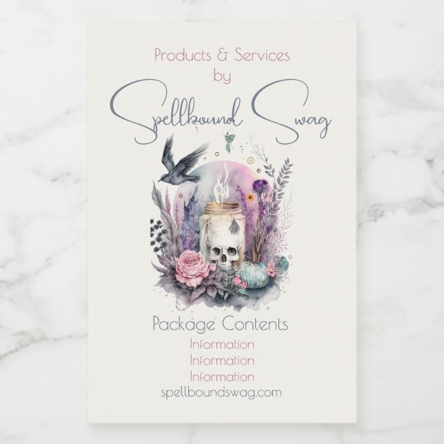 Rótulo Para Comida Crie seu próprio Floral de outono gótico (Rótulo Único)