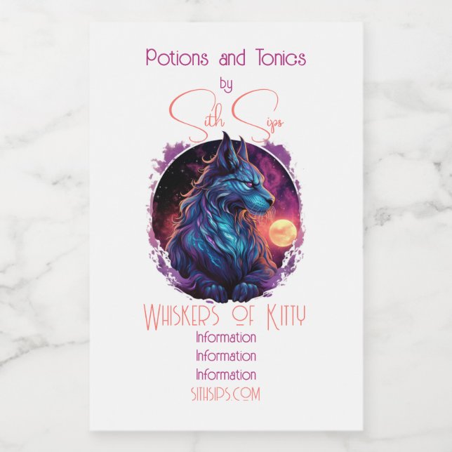 Rótulo Para Comida Crie Seu Próprio Gato Mito Selvagem (Rótulo Único)