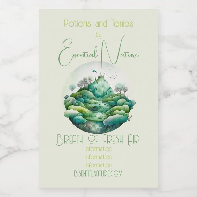 Rótulo Para Comida Crie sua paisagem Hilly Green (Rótulo Único)