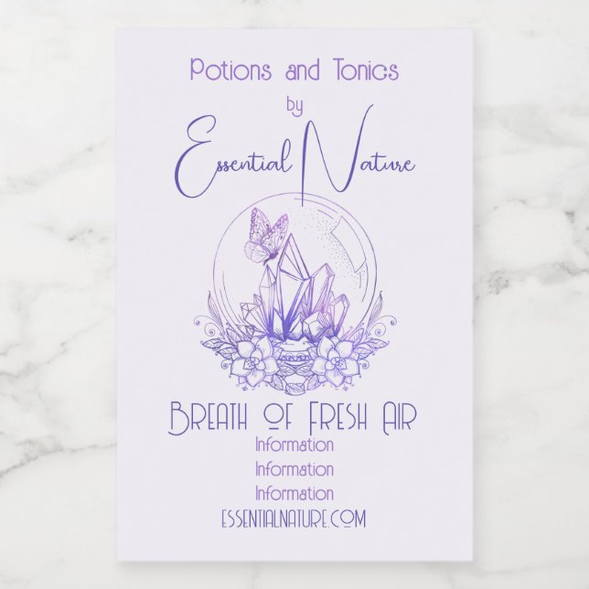 Rótulo Para Comida Crie Sua Própria Bola De Cristal Roxo E Flores (Rótulo Único)