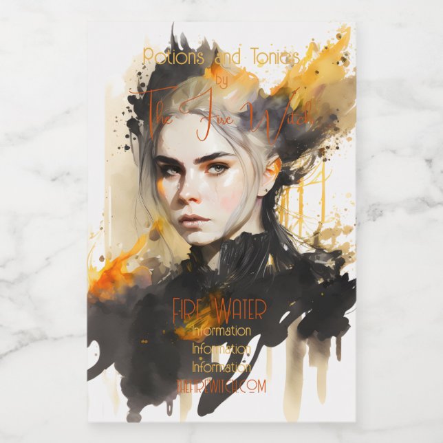 Rótulo Para Comida Crie Sua Própria Bruxa Fiery (Rótulo Único)