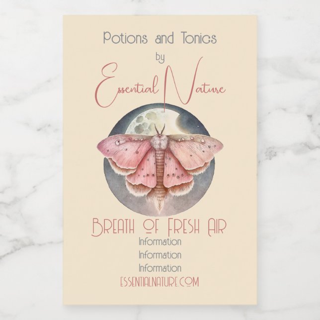 Rótulo Para Comida Crie sua própria Lua cheia rosa (Rótulo Único)