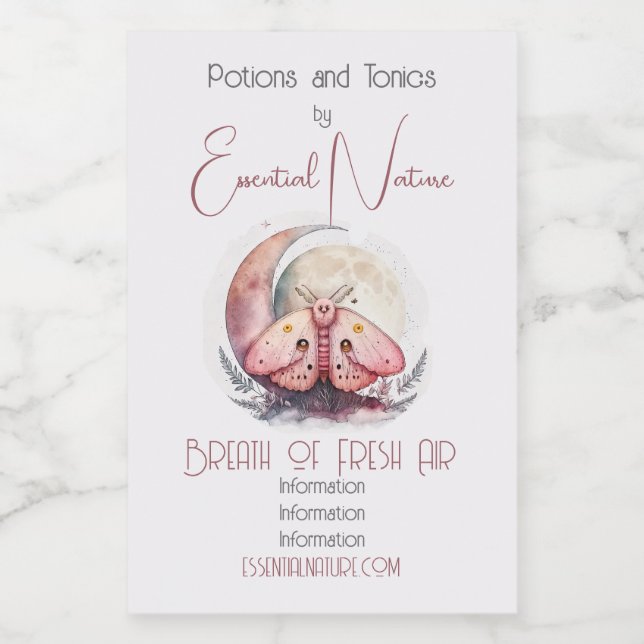 Rótulo Para Comida Crie sua própria lua rosa (Rótulo Único)