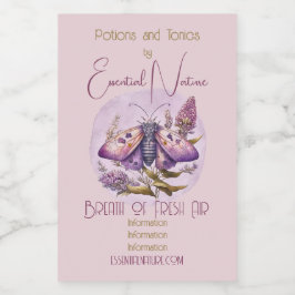 Rótulo Para Comida Crie sua própria mariposa roxa e flores silvestres