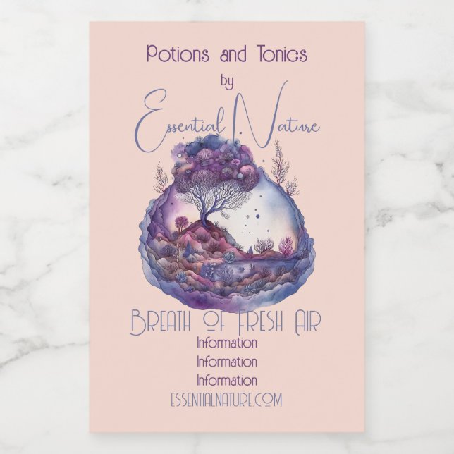 Rótulo Para Comida Crie sua própria paisagem de fantasia roxa (Rótulo Único)