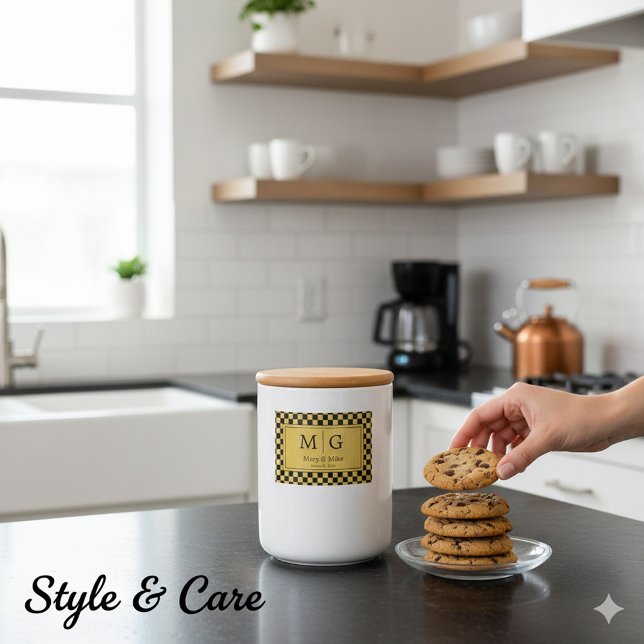 Rótulo Para Comida Custom Elegant Monogram Name Party Favor (Custom Elegant Monogram Name Party Favor Food Label)