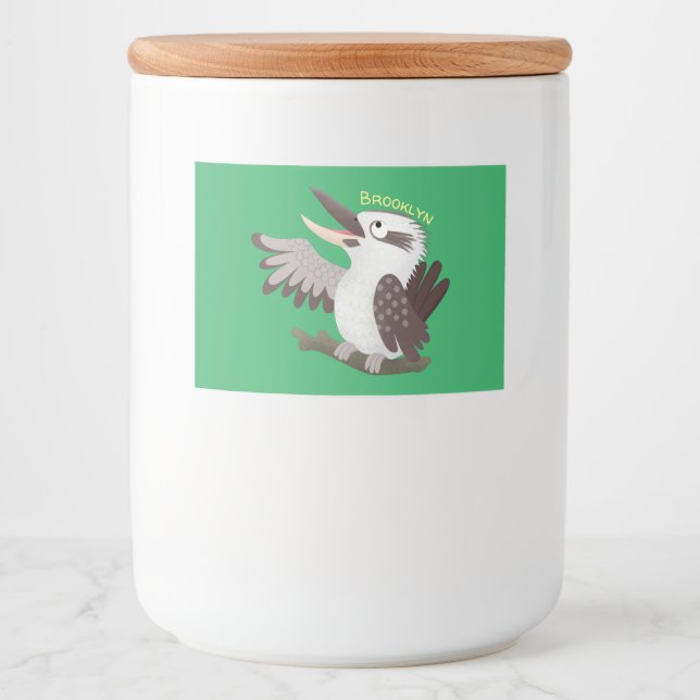 Rótulo Para Comida Desenho animado engraçado e fofo de kookaburra rin (Frente)