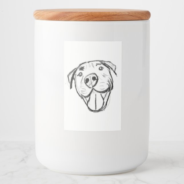 Rótulo Para Comida desenho pitbull simples amantes de cães preto bran (Frente)
