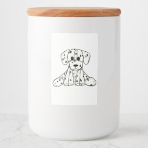 Rótulo Para Comida Desenho simples de um cão dalmata de pelúcia em pr