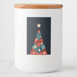 Rótulo Para Comida Design da árvore do Natal, retro abstrato azul ver