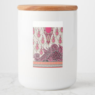 Rótulo Para Comida Design decorativa com vermelho vívido e alfinete