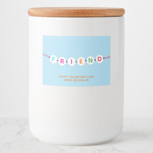 Rótulo Para Comida Dia de os namorados azul da pulseira de amizade