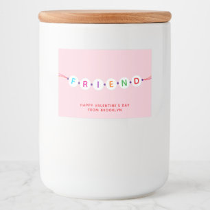 Rótulo Para Comida Dia de os namorados rosa da pulseira de amizade