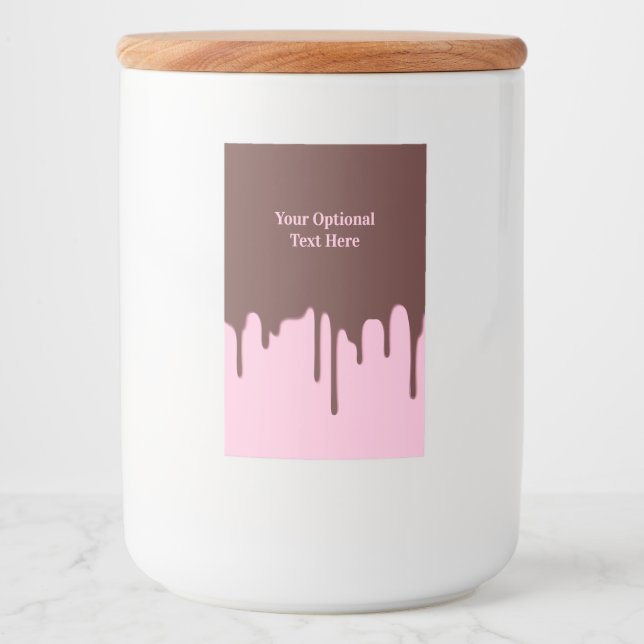Rótulo Para Comida Dica de Chocolate de Texto Personalizado (Frente)