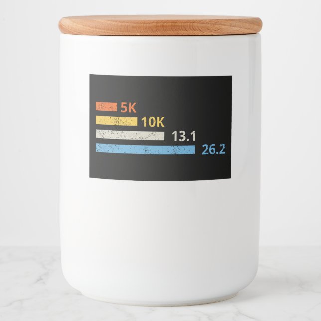 Rótulo Para Comida Distâncias em Execução I - 5.000 13.1 26.2 Maraton (Frente)