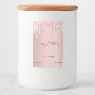 Rótulo Para Comida Dobra rosa de presente de aniversário caseira