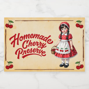 Rótulo Para Comida Doce de Cereja Caseiro - Vintage