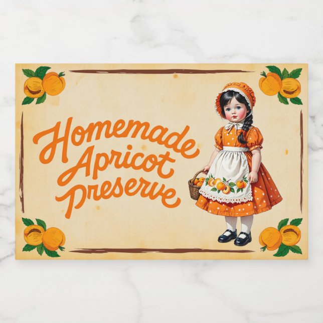 Rótulo Para Comida Doce de Damasco Caseiro - Vintage (Rótulo Único)