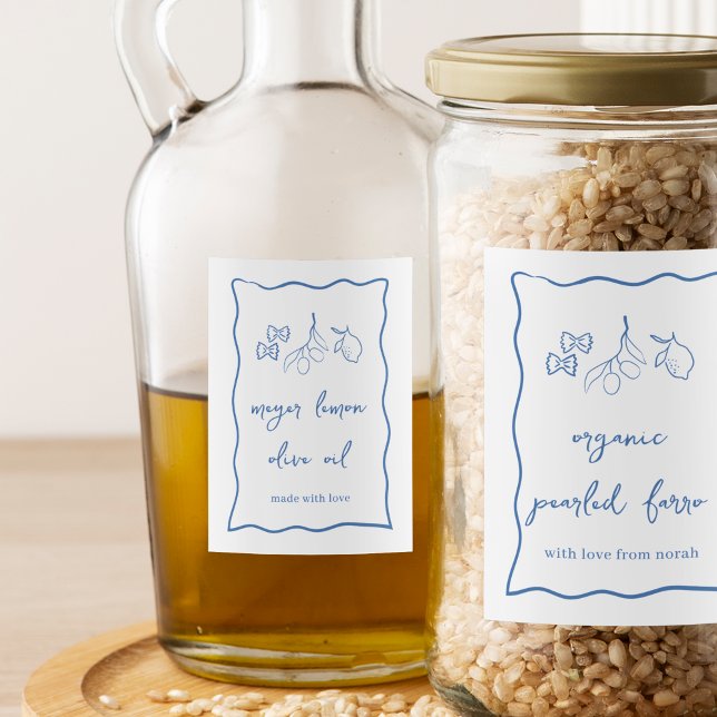 Rótulo Para Comida Dolce Vita Wavy Stripe Italiano (Criador carregado)